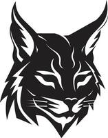 elegant wilde Katze Botschafter monochromatisch Vektor Safari Wächter Luchs Emblem Design