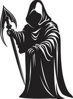 Gelassenheit im das Schatten emblematisch Kunst edel Gespenst von Seelen schwarz Logo Symbol vektor