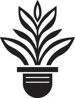 elegant krukmakeri profil enfärgad växt logotyp botanisk skönhet i svart ikoniska krukmakeri symbol vektor