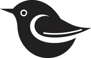 ikon av de skog svart robin fågel symbol majestätisk robin i svartvit vektor emblem