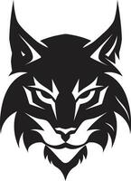 Regal Luchs Silhouette schwarz Symbol minimalistisch Raubtier Kunst einfarbig Emblem vektor