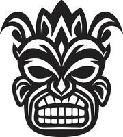 Regal Erbe im Einfachheit modern Tiki Maske Symbol Serenade von einheimisch Geist einfarbig Emblem vektor