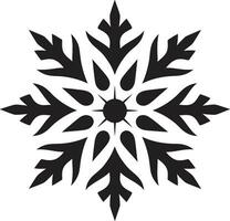 naturer lugn snö symbol i svart symbolisk frostig charm logotyp design vektor