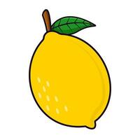 vektor citron- frukt tecknad serie ikon illustration. mat frukt ikon begrepp isolerat