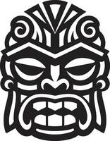 uralt Symbol von Stammes- Weisheit Vektor Tiki Silhouette Stammes- Totem Majestät emblematisch Design mit einfarbig Tiki