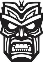 Symbol von kulturell Reichtum Tiki Vektor Logo Serenade im Einfachheit schwarz Tiki Maske Emblem