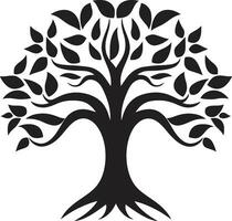 minimalistisch Wachstum Kunst einfarbig Emblem Symbol von Grün Schönheit Baum Vektor Logo