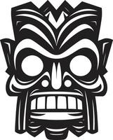 stam- majestät i lugn eleganta vektor emblem ikoniska totem ambassadör symbolisk design med tiki mask