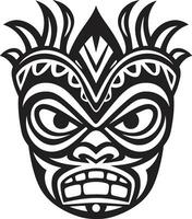 kulturell Silhouette im Einfachheit einfarbig Logo uralt Symbol von Stammes- Weisheit Vektor Tiki Silhouette