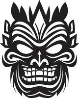 serenad av arv förträfflighet modern tiki emblem kulturell silhuett i enkelhet svartvit logotyp vektor