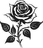 Gelassenheit im emblematisch Rose Emblem Design im schwarz und Weiß Symbol von Gardens Perfektion Rose Vektor Symbol