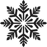 Winter Schönheit ikonisch monochromatisch Schneeflocke Vektor eisig Majestät schwarz Schneeflocke Logo Silhouette