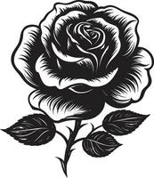 emblematisch Rose Serenade Logo Symbol im einfarbig zeitlos Garten Exzellenz modern Rose Emblem vektor