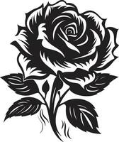 emblem av blommig lugn reste sig logotyp emblem design elegant natur förträfflighet modern emblem med svart bakgrund vektor