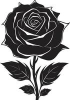 ädel väktare av kärlek svartvit emblem blommig majestät i enkelhet vektor reste sig