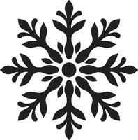 elegant Symbol von Winter Schönheit einfarbig Design Gelassenheit im Schnee Silhouetten emblematisch Emblem vektor