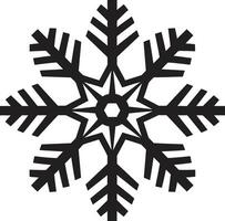 naiv elegans svart vektor snöflinga symbol av ices majestät symbolisk konst