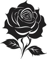 blomma i svartvit ikoniska reste sig konst elegans i enkelhet symbolisk symbol vektor