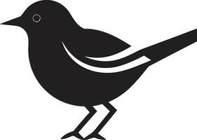 lyrisk charm av de robin eleganta emblem naiv skönhet i svart svartvit fågel symbol vektor