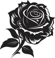 edel Rose Wächter schwarz Vektor Design simpel Schönheit von Natur Rose Symbol