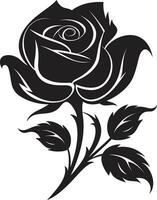 ikonisch blühen Schönheit monochromatisch Design zeitlos Rose Exzellenz schwarz Logo Kunst vektor