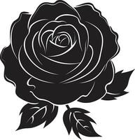 botanisch Schönheit ikonisch monochromatisch Rose Vektor Blumen- Majestät schwarz Rose Logo Silhouette