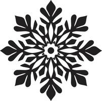 snöig skönhet i svart symbolisk design symbolisk snö lugn logotyp silhuett vektor