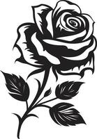 zeitlos Garten Majestät modern Rose Emblem Regal Blumen- Symbol monochromatisch Logo vektor