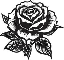 edel Garten Wächter schwarz Vektor Emblem Naturen Gelassenheit Rose Symbol im einfarbig