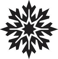 symbol av snöig lugn snö vektor design kristall majestät av vinter- svartvit emblem