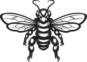 mächtig Stachel muskulös Hornisse Logo simpel Eleganz Insekt Silhouette Symbol vektor