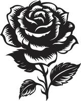 majestätisch Emblem von Natur stilvoll Symbol simpel Eleganz schwarz Vektor Rosen