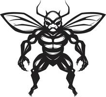 edel Bienenstock Wächter schwarz Vektor Emblem Wildtiere heftig Krieger Hornisse Symbol