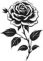 elegant natur ambassadör svartvit emblem kunglig blomma majestät symbolisk blomma emblem vektor