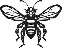 edel Hornisse Majestät im schwarz Logo Design Wildtiere mächtig Verteidiger Vektor Symbol
