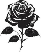 Regal Blumen- Symbol monochromatisch Logo elegant Symbol von Blütenblatt Perfektion Vektor Rose Silhouette