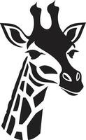 kunglig halsad emblem logotyp symbol lång och elegant savann giraff vektor