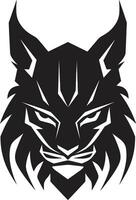 majestätisch Herumtreiber ikonisch schwarz Luchs Regal Luchs Majestät emblematisch Logo vektor