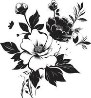 schwarz Blumen- Symbol zu erstellen ein Wald Design schwarz Blumen- Symbol zu erstellen ein Küsten Design vektor
