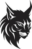 naiv elegans lodjur silhuett ikon ädel kattdjur majestät svart vektor emblem