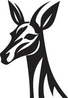 symbolisk vilda djur och växter giraff majestät i svartvit majestätisk gorilla emblem svart vektor logotyp