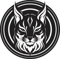 Emblem von Stealth minimalistisch Vektor Symbol Gelassenheit im einfarbig Luchs Symbol Design