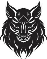wild Majestät im schwarz Logo Symbol elegant wilde Katze Botschafter monochromatisch Vektor