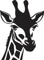ädel halsad förträfflighet svart logotyp design naiv safari ikon giraff majestät vektor
