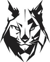 Safari Wächter Luchs emblematisch Design wild Schönheit von das Wald schwarz Logo vektor