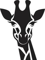 kunglig vilda djur och växter ambassadör logotyp ikon afrikansk lugn minimalistisk giraff emblem vektor