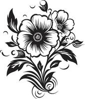 schwarz Blumen- Symbol zum ein zeitgenössisch aussehen schwarz Blumen- Symbol zum ein minimalistisch aussehen vektor