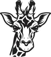 Regal Savanne Eleganz Emblem Kunst elegant Giraffe Blick minimalistisch Logo vektor