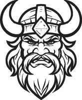 skuggad krigare en svart vektor viking maskot emblem ebon Nordisk raider eleganta viking logotyp design