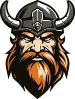 Nordisk Marin en sjöfart viking ikon anfallare av tapperhet en mäktig viking emblem vektor